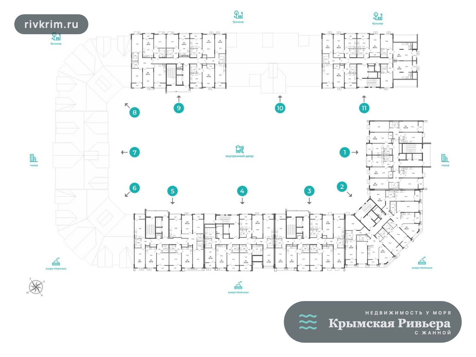 Евпатория ЖК "Мойнако Ривьера" 1-комнатная квартира 31 м²